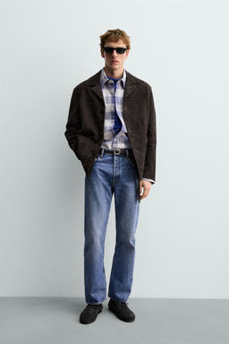 SUEDE LEATHER OVERSHIRT AARON LEVINE X ZARA  фото 9
