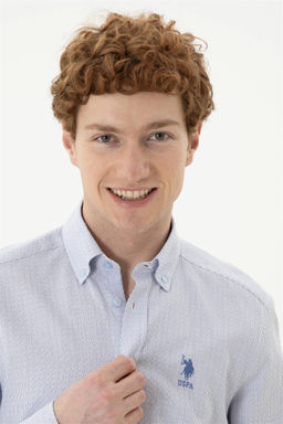 Мужская темно-синяя рубашка с длинным рукавом - U.s. polo assn фото 2