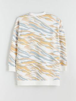 Bisiklet Yaka Desenli Kad?n Sweatshirt Tunik