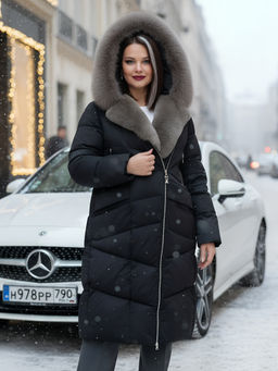 Двубортное пальто зимнее утепленное с мехом Бренд: Visdeer