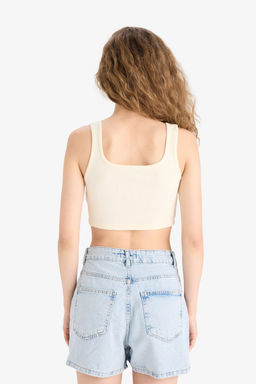 Fitted Kare Yaka Fitilli Ka_korse Crop Atlet - Defacto фото 6
