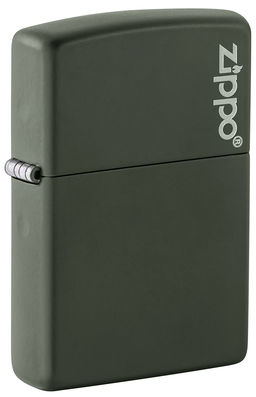 Зажигалка ZIPPO Логотип с зеленым матовым покрытием | Logo Green Matte 221ZL
