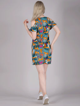 Платье "Волан" леопард, трикотаж