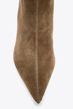 SPLIT SUEDE STILETTO HEEL BOOTS - Zara фото 8