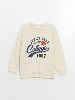 Bisiklet Yaka Bask?l? Erkek Bebek Sweatshirt ve E?ofman Alt 2li Tak?m - Waikiki фото 2