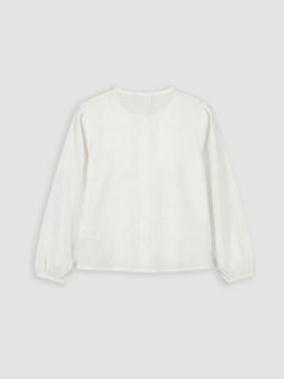 Fiyonklu Poplin K?z ?ocuk G?mlek