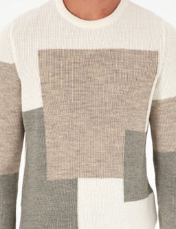 Ekru Slim Fit Bisiklet Yaka Triko Kazak - Pierre cardin фото 6