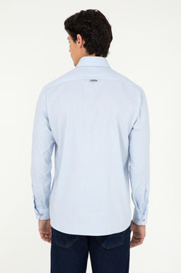 Мужская голубая базовая рубашка с длинным рукавом Неожиданная скидка в корзине - U.s. polo assn фото 5