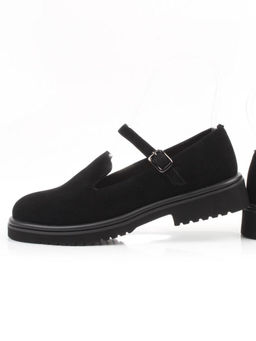 06-DLG05-3 BLACK Туфли женские (натуральная замша)