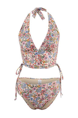 Cicek Desenli Ucgen Kapl? Yuksek Bel Regular Bikini Tak?m? TBESS26BT00041