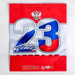 Цена за 2 шт. Пакет подарочный ламинированный, упаковка, «23 февраля!», S 12×15×5.5 см