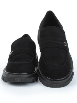 01-C1819-2 BLACK Ботинки демисезонные женские (натуральная замша)