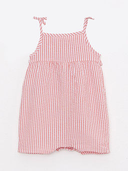 Kare Yaka Ask?l? ?izgili Pamuklu K?z Bebek Tulum - Waikiki фото 2