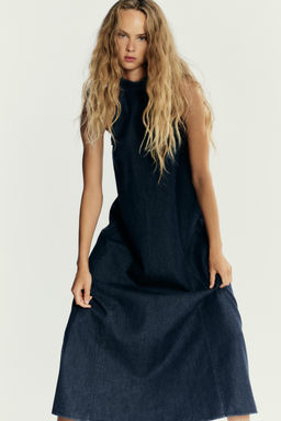 TRF HALTER DENIM DRESS - Zara фото 12