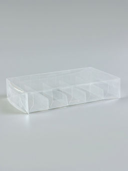 Цена за 5 шт. Коробка под 5 эклеров, прозрачная, складная PVC, 25×15×5 см