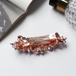 Заколка - автомат для волос «Вальс цветов», бусины, 9 см