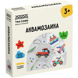 Набор для творчества "Аквамозаика. Транспорт" 4 картинки (AQB_54290, "ТРИ СОВЫ") в коробке