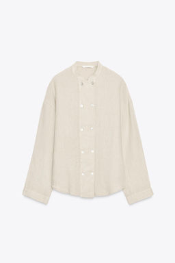 100% LINEN OVERSHIRT ZW COLLECTION - Zara фото 6