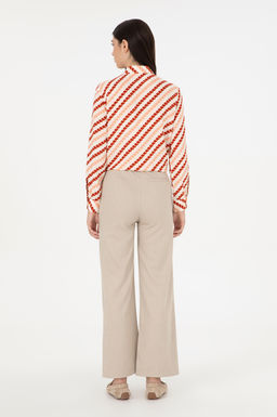 Kad_n Kum Straight Fit Kanvas Pantolon