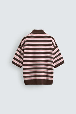 POLO PUNTO JACQUARD RAYAS / Chocolate - Zara фото 8
