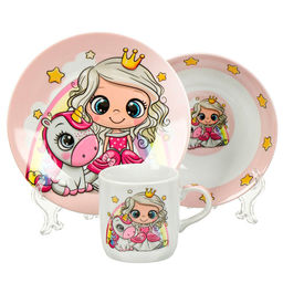 Набор посуды кер 3пр. Принцесса и единорог (тарелка 17.5см, салатник 15см, кружка 230мл) 435314 /Dan - Daniks фото 2
