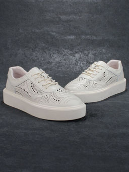 05-PDD166-1 BEIGE Кроссовки женские (натуральная кожа)