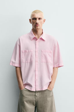 CAMISA BOXY FIT TEXTOS ESTAMPADOS / Rosa - Zara фото 2