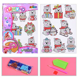 Мозаика алмазная "Северные мишки" в  коробке