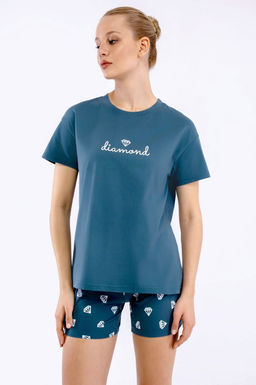 Арт. 9158 Пижама с шортами 42-50  (5 шт) Цвет:изумруд