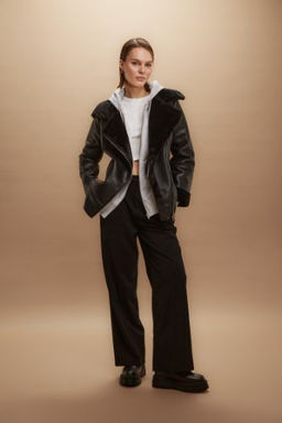 Pensli Pantolon Wide Leg Standart Boy Basic Duz Yuksek Bel Genis Bol Paca