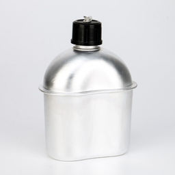 Фляжка армейская походная Adventure 0.8 л для воды, с котелком, металл, зелёный чехол