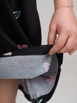 Платье Лето тюльпаны на черном