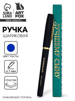 Цена за 2 шт. Ручка шариковая, синяя паста, в коробке, пластик Лучшему сыну, ты можешь всё