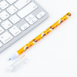 Цена за 10 шт. Ручка пиши-стирай, синяя паста, гелевая, 0.5 мм с колпачком «Кот»