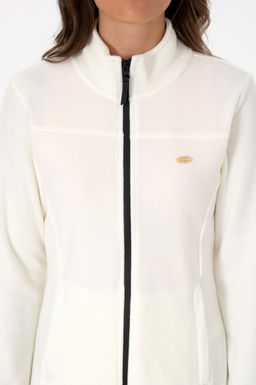 Kad_n Krem Fermuarl_ Dik Yaka Polar Sweatshirt - U.s. polo assn фото 6