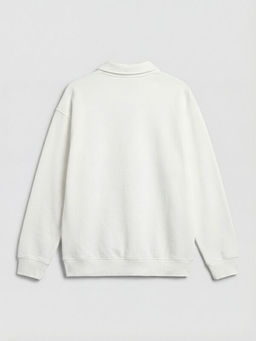 Polo Yaka Bask?l? Erkek ?ocuk Sweatshirt