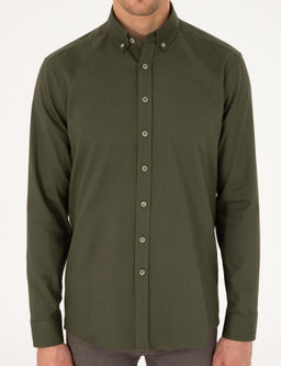 Haki Regular Fit Uzun Kollu G_mlek - Pierre cardin фото 6