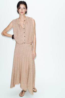 FALDA ASIM?TRICA RAYAS SET / Marr?n claro - Zara фото 5