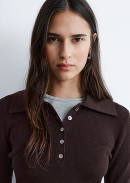 Top tipo polo de lana merino en punto de canal? - H&m фото 6