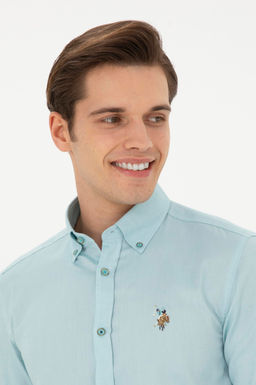 Мужская мятная базовая рубашка с длинным рукавом - U.s. polo assn фото 2