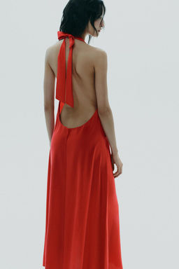 HALTER MIDI DRESS WITH TIE - Zara фото 2