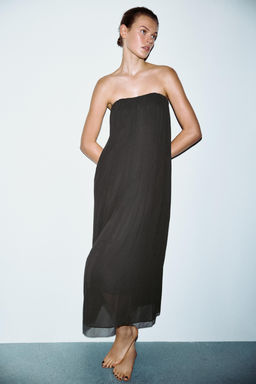 STRAPLESS MIDI DRESS