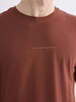 Bisiklet Yaka Yaz? Bask?l? Penye Erkek Ti??rt