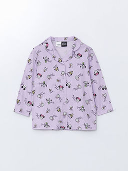 G?mlek Yaka Minnie Mouse Bask?l? K?z ?ocuk Pijama Tak?m