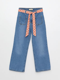 Basic Geni? Pa?a K?z ?ocuk Jean Pantolon