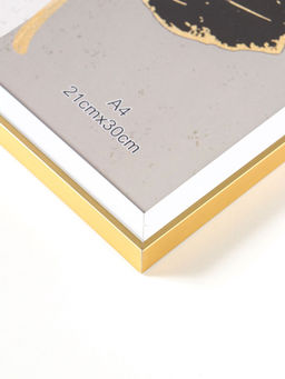 Фоторамка пластик формат А4 "Современная классика" золото и белый 26х20,8х1,5 см