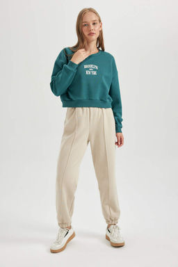 Толстый толстый свитшот Cool Oversize с круглым вырезом - Defacto фото 2