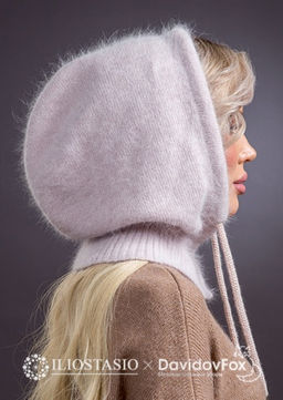 Капор ангора светло бежевый