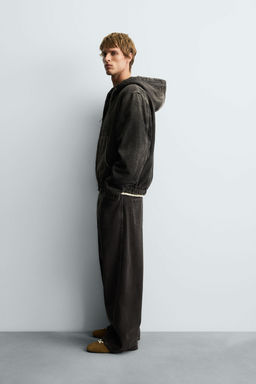 DENIM JACKET WITH FAUX SHEARLING HOODIE - Zara фото 4
