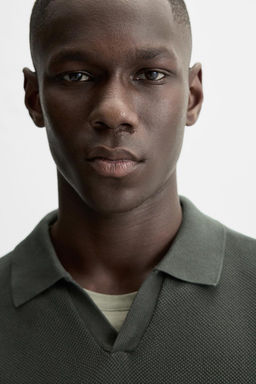 TEXTURED KNIT POLO SHIRT - Zara фото 16